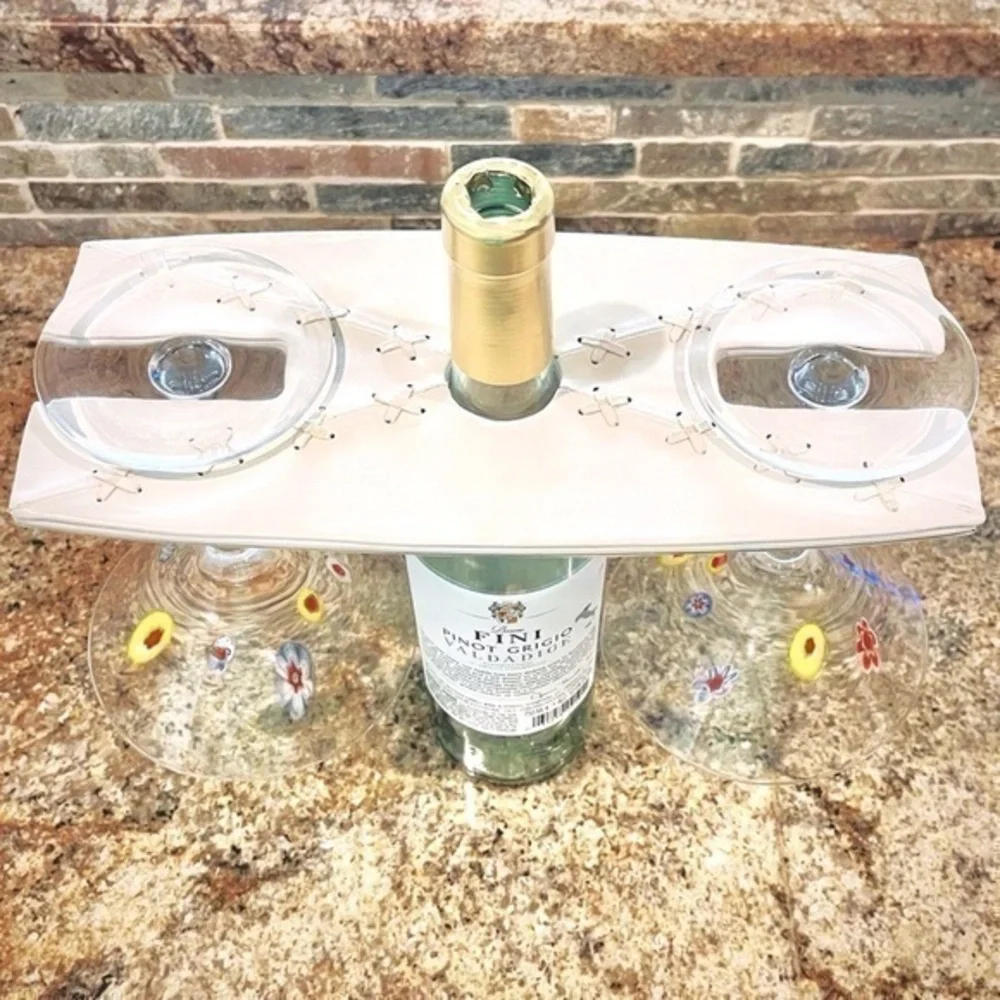 Leather Wine Bottle & Glass Presentation - Server!